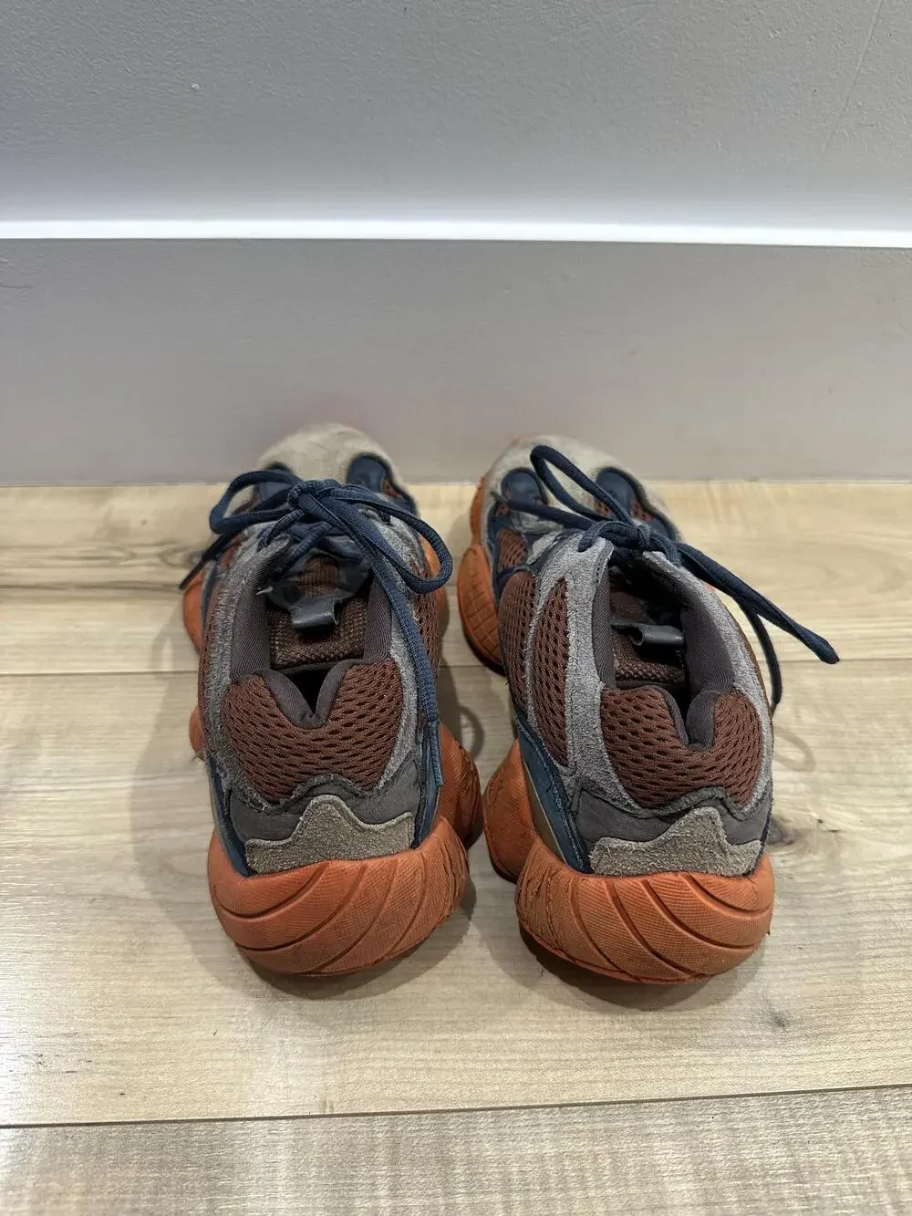 Adidas Yeezy 500 Shoes Mens Size 8.5 Brown Orange Blue Suede Mesh Chunky GZ5541